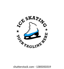 Ice Skating Logo Design Vector Template