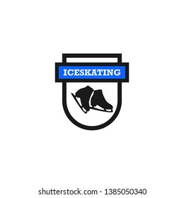 Ice Skating Logo Design Vector Template