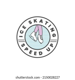 ice skating logo. with a semi vintage logo type, the logo can be used for your community