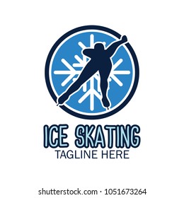 ice skating logo with text space for your slogan / tag line, vector illustration