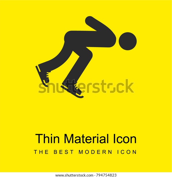 Ice Skating Man Bright Yellow Material Stock Vector Royalty Free