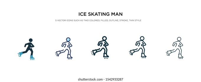 ice skating man icon in different style vector illustration. two color and black ice skating man vector icons designed in filled, outline, line and stroke style can be used for web, mobile, ui