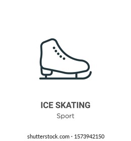 Ice skating outline vector icon. Thin line black ice skating icon, flat vector simple element illustration from editable sport concept isolated on white background