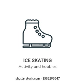 Ice skating outline vector icon. Thin line black ice skating icon, flat vector simple element illustration from editable activities concept isolated on white background