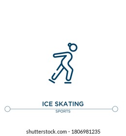 ice skating outline vector icon. simple element illustration. ice skating outline icon from sport concept. can be used for web and mobile
