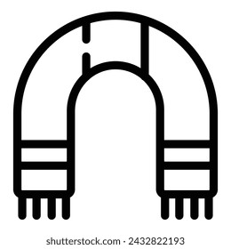 Ice skating scarf icon outline vector. Warm outdoor clothing. Winter sport clothing