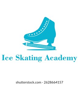 ice skating school academy flat minimalist logo design