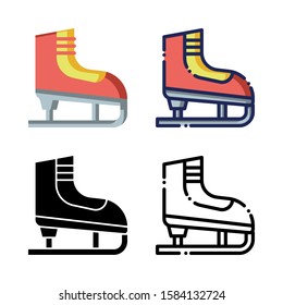 Ice Skating Shoe Icon Set - Winter Holidays