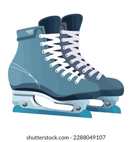 Ice skating shoes in blue vector design isolated