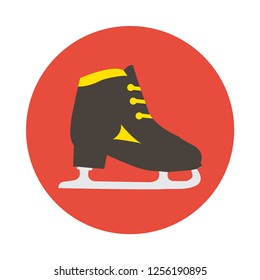 Ice skating shoes flat icon. You can be used Ice skating icon for several purposes like: websites, print templates, presentation templates, promotional materials, web and mobile phone apps.