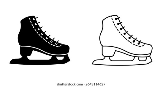 Ice skating shoes icon on white background