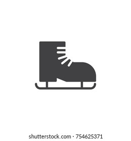 Ice skating shoes icon vector, filled flat sign, solid pictogram isolated on white. Symbol, logo illustration.