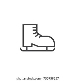 Ice skating shoes line icon, outline vector sign, linear style pictogram isolated on white. Symbol, logo illustration. Editable stroke