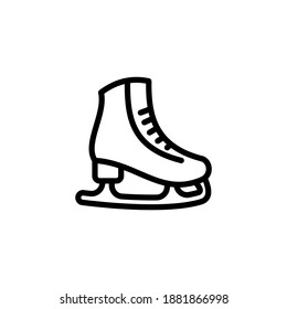 Ice Skating Shoes Linear icon in vector. Logotype