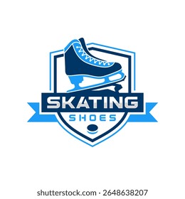ice skating shoes shield logo design