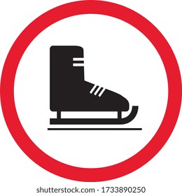 Ice skating sign, symbol, Vector illustration