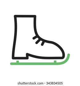 Ice, skating, skates icon vector image. Can also be used for fitness and sports. Suitable for web apps, mobile apps and print media.