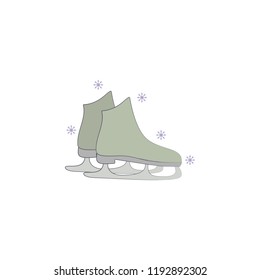 Ice skating, snowing winter colored icon. Element of colored winter hand drawn icon for mobile concept and web apps. Detailed Ice skating, snowing winter icon can be used for web on white background