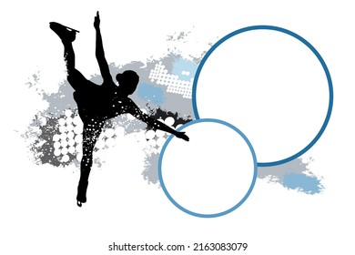 Ice skating sport graphic with text buttons.