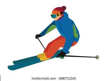 ice skating sport vector flat illustration