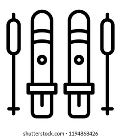 Ice skating sticks, winter sports accessories