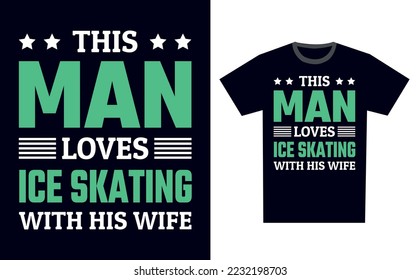 Ice Skating T Shirt Design Template Vector