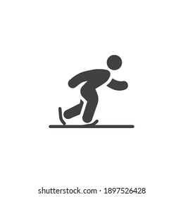Ice skating vector icon. filled flat sign for mobile concept and web design. Winter skating glyph icon. Symbol, logo illustration. Vector graphics