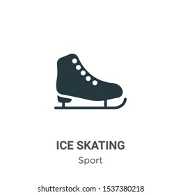Ice skating vector icon on white background. Flat vector ice skating icon symbol sign from modern sport collection for mobile concept and web apps design.