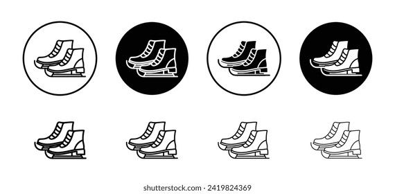 Eiskunstlauf Vektorsymbol Set Sammlung. Eiskunstlauf Outline-Flachsymbol