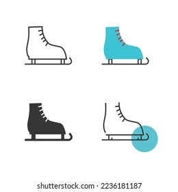 ice skating vector icon winter sport