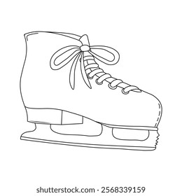  Ice skating vector stock illustration. Skating sport. Doodle. Isolated on white background.  Shoes, boots. Blade. 