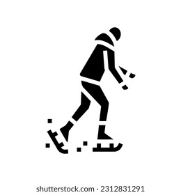 ice skating winter season glyph icon vector. ice skating winter season sign. isolated symbol illustration