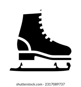ice skating winter season glyph icon vector. ice skating winter season sign. isolated symbol illustration