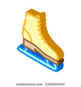 ice skating winter season isometric icon vector. ice skating winter season sign. isolated symbol illustration