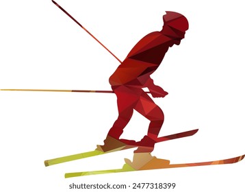 Ice Ski Skaters Sport Action Illustration