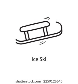  Ice Ski vector outline Icon Design illustration. Olympic Symbol on White background EPS 10 File