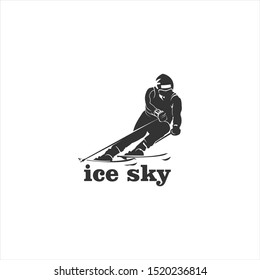 Ice sky logo design illustrations and silhouettes