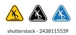 Ice Slip Hazard Warning. Caution Sign for Slippery Snow and Icy Surfaces.