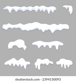 Ice and Snow Collection Vector Graphics in Cartoon Style