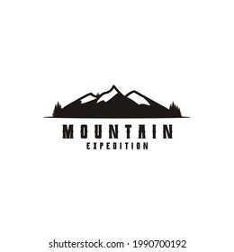 Montaña de nieve helada, Montaña montañosa Monte Pico Naturaleza Paisaje Vista Diseño del Logotipo
