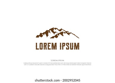Ice Snow Mountains Hills Peak Top Summit Logo Design Vector