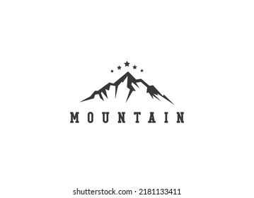 Ice Snow Rocky Mountain, Creek River Mount Peak Hill Nature Landscape view logo design