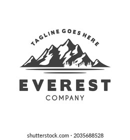 Logo-Design für Eisschnee-Rocky-Mountains , Berglandschaftslogo für Wanderungen