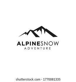 Ice Snow Rocky Mountain, Mount Peak Hill Nature Landscape view logo design