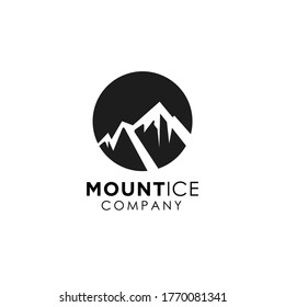 Ice Snow Rocky Mountain, Mount Peak Hill Nature Landscape view logo design
