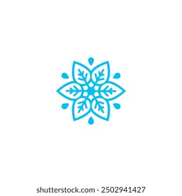 ice snow shape with leaf style, vector design for your business