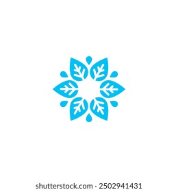 ice snow shape with leaf style, flat vector design for your business