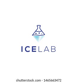ice or snowflake and lab bottle logo design illsutration inspiration