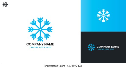 Ice Snowflake Logo - All elements on this template are editable with vector software