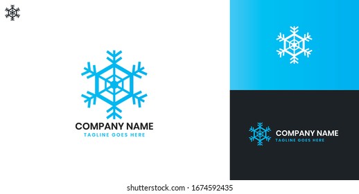Ice Snowflake Logo - All elements on this template are editable with vector software